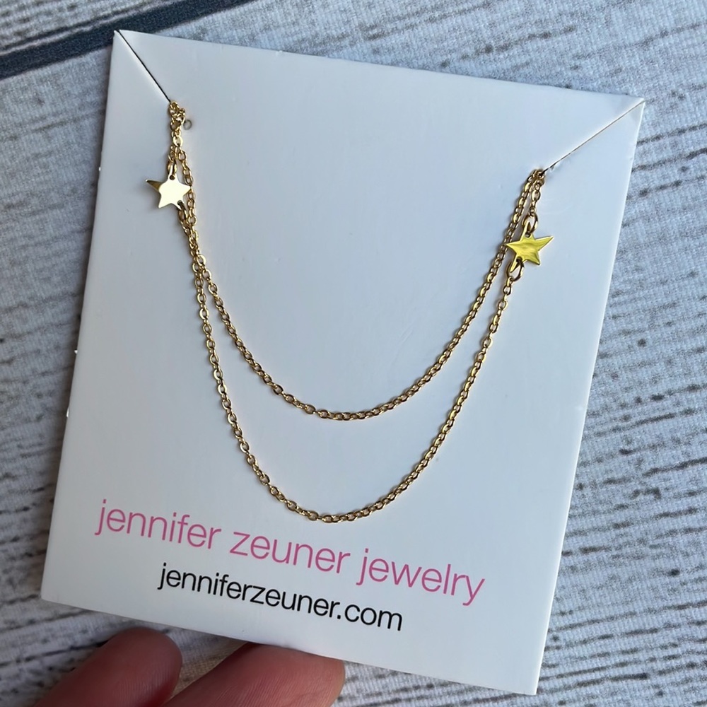 NEW Jennifer Zeuner Necklace Stars Double Chain Jewelry Gold JEN-FA-001 - Picture 9 of 16